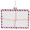 Envelope USPS "Dear Santa" with Stripes Glass Christmas Ornament - 3.5" - Red